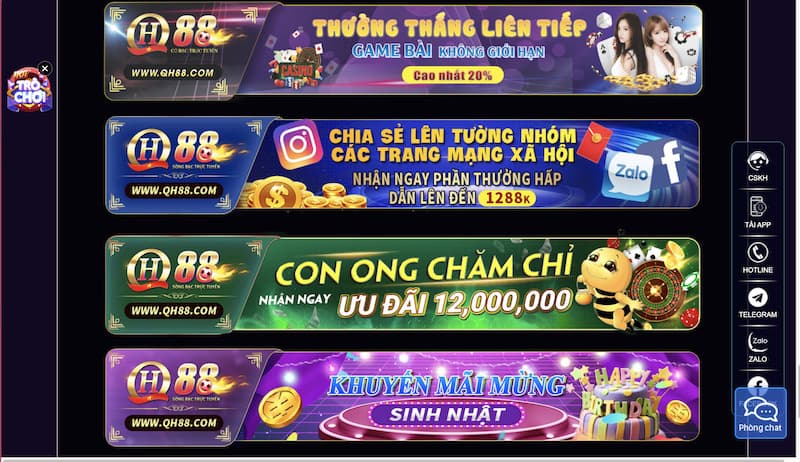 Khuyến mãi tại QH88 cho newbie